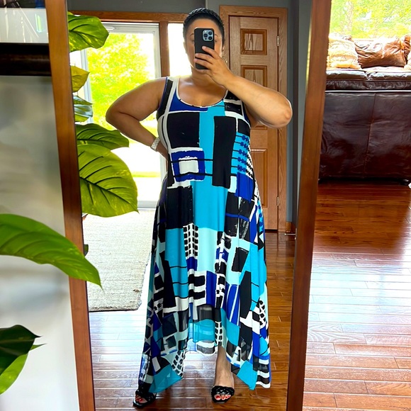 Lane Bryant Dresses & Skirts - Lane Bryant 18/20 Geometric High Low Swing Maxi Dress